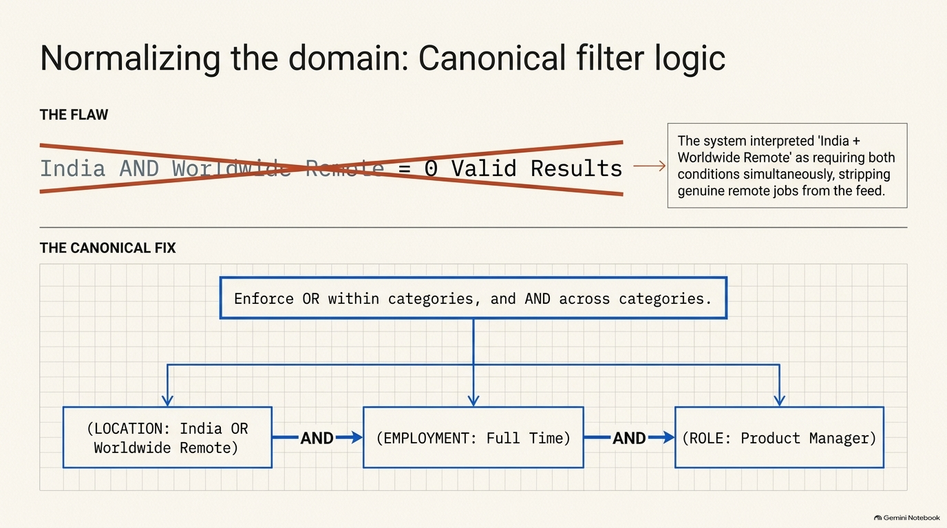 Canonical Filter Logic Rules: Disjunctive Within, Conjunctive Across